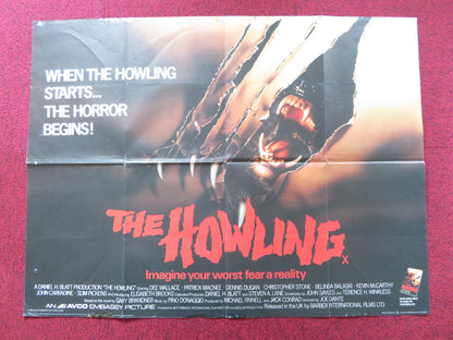 THE HOWLING UK QUAD POSTER FOLDED DEE WALLACE PATRICK MACNEE 1981