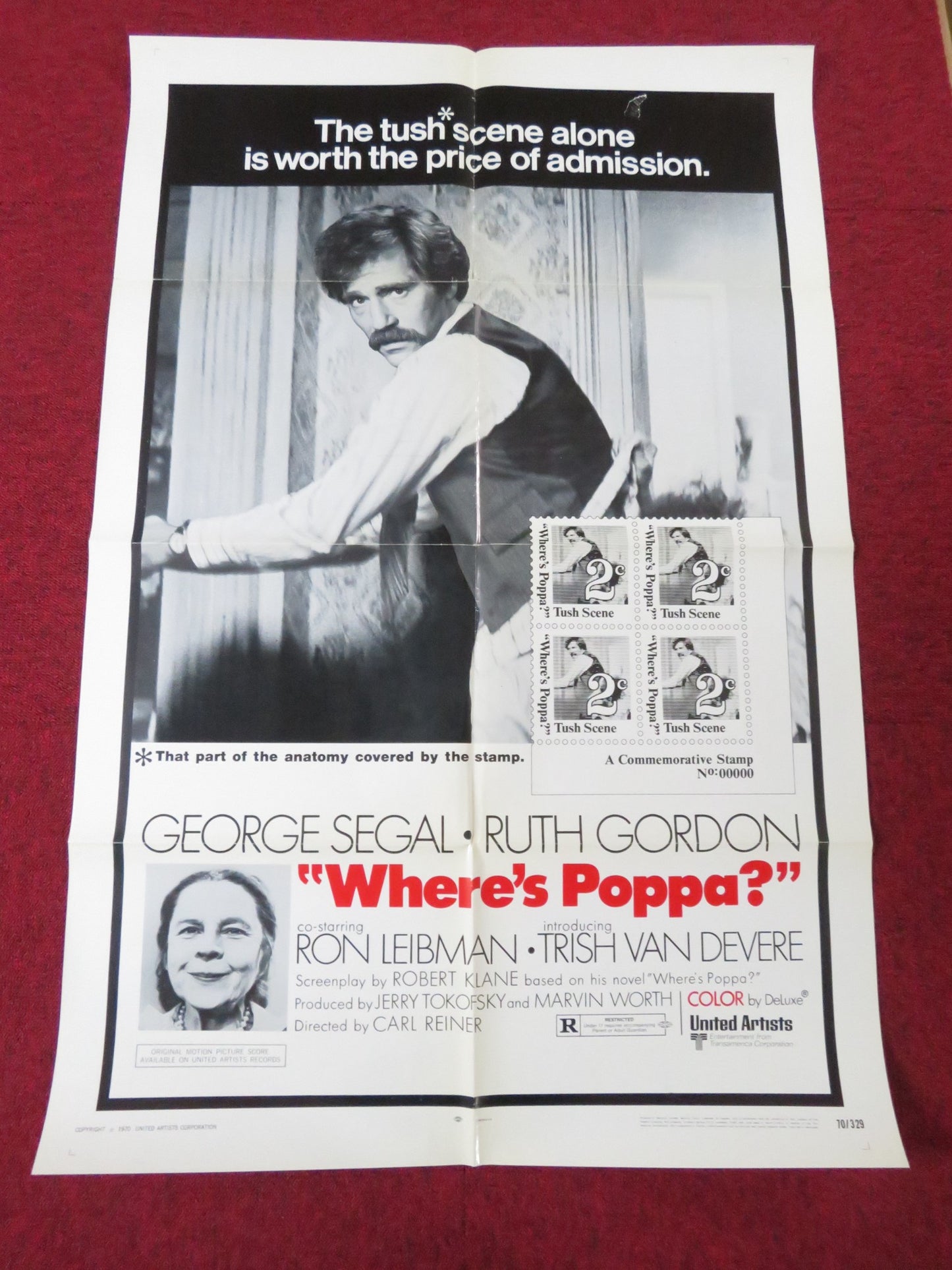 WHERE'S POPPA? FOLDED US ONE SHEET POSTER GEORGE SEGAL RUTH GORDON 1970