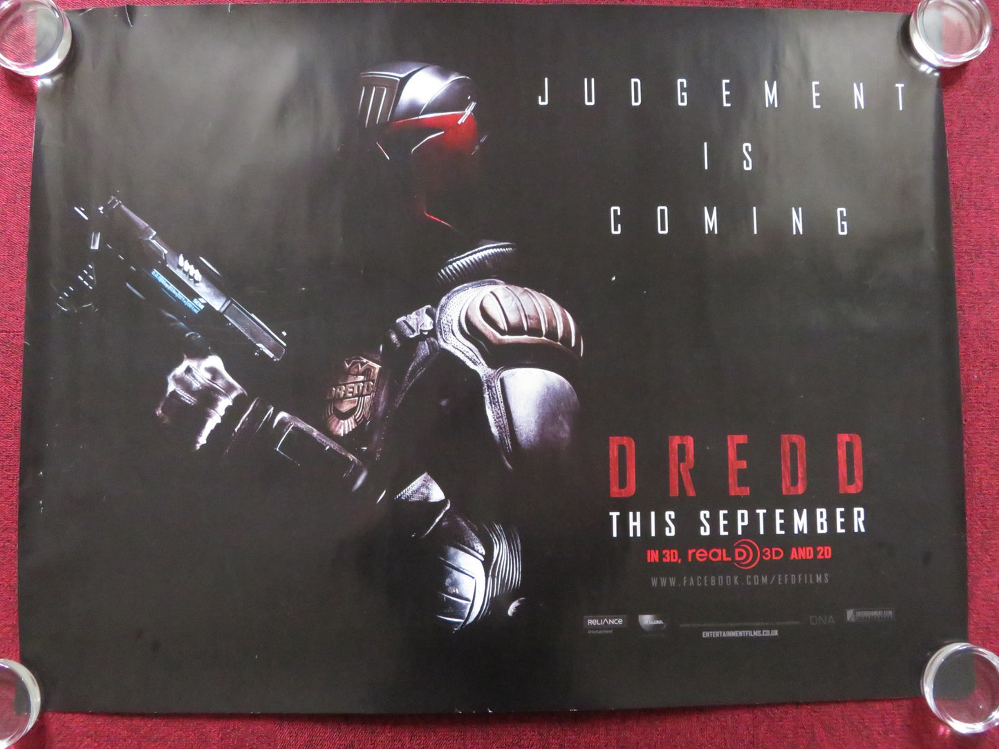 DREDD UK QUAD (30"x 40") ROLLED POSTER KARL URBAN LENA HEADLEY 2012