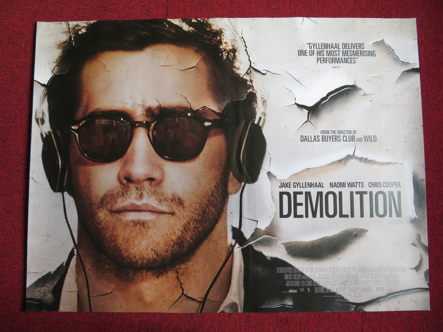 DEMOLITION UK QUAD (30"x 40") ROLLED POSTER JAKE GYLLENHAAL NAOMI WATTS 2015