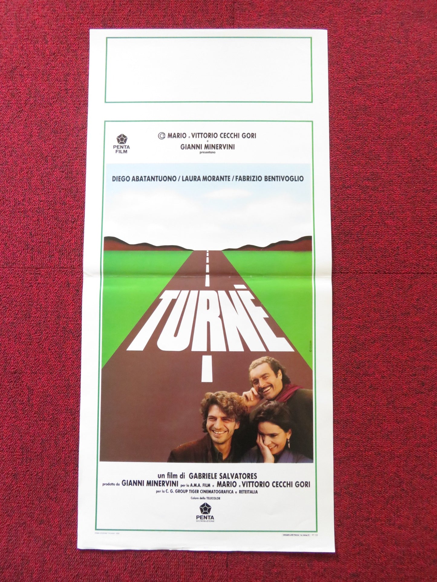 TURNE ITALIAN LOCANDINA POSTER DIEGO ABATANTUONO LAURA MORANTE 1990