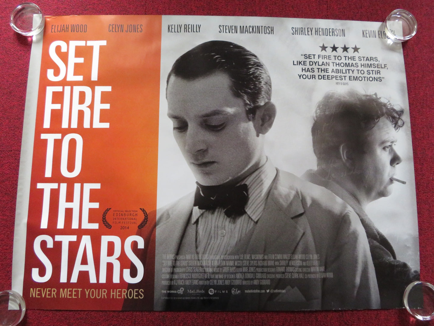 SET FIRE TO THE STARS UK QUAD (30"x 40") ROLLED POSTER ELIJAH WOOD 2014