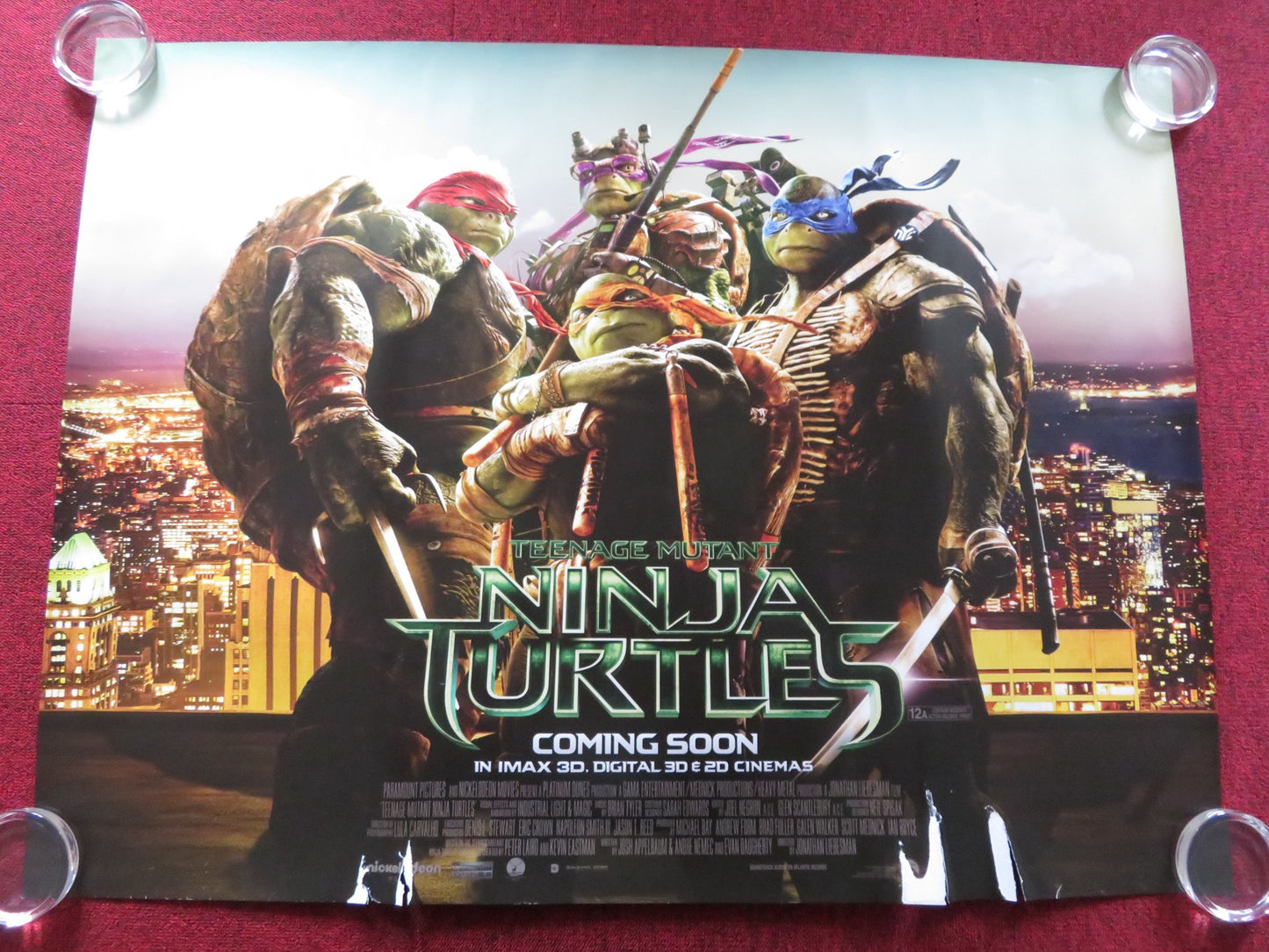 TEENAGE MUTANT NINJA TURTLES UK QUAD (30"x 40") ROLLED POSTER WILL ARNETT 2014