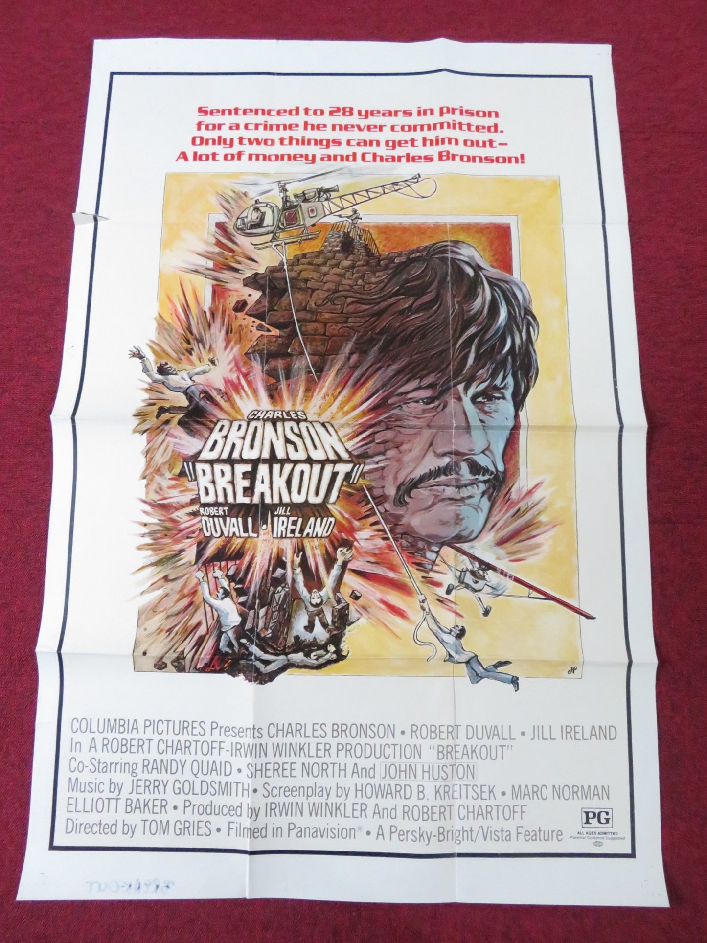 BREAKOUT - B FOLDED US ONE SHEET POSTER CHARLES BRONSON ROBERT DUVALL 1975