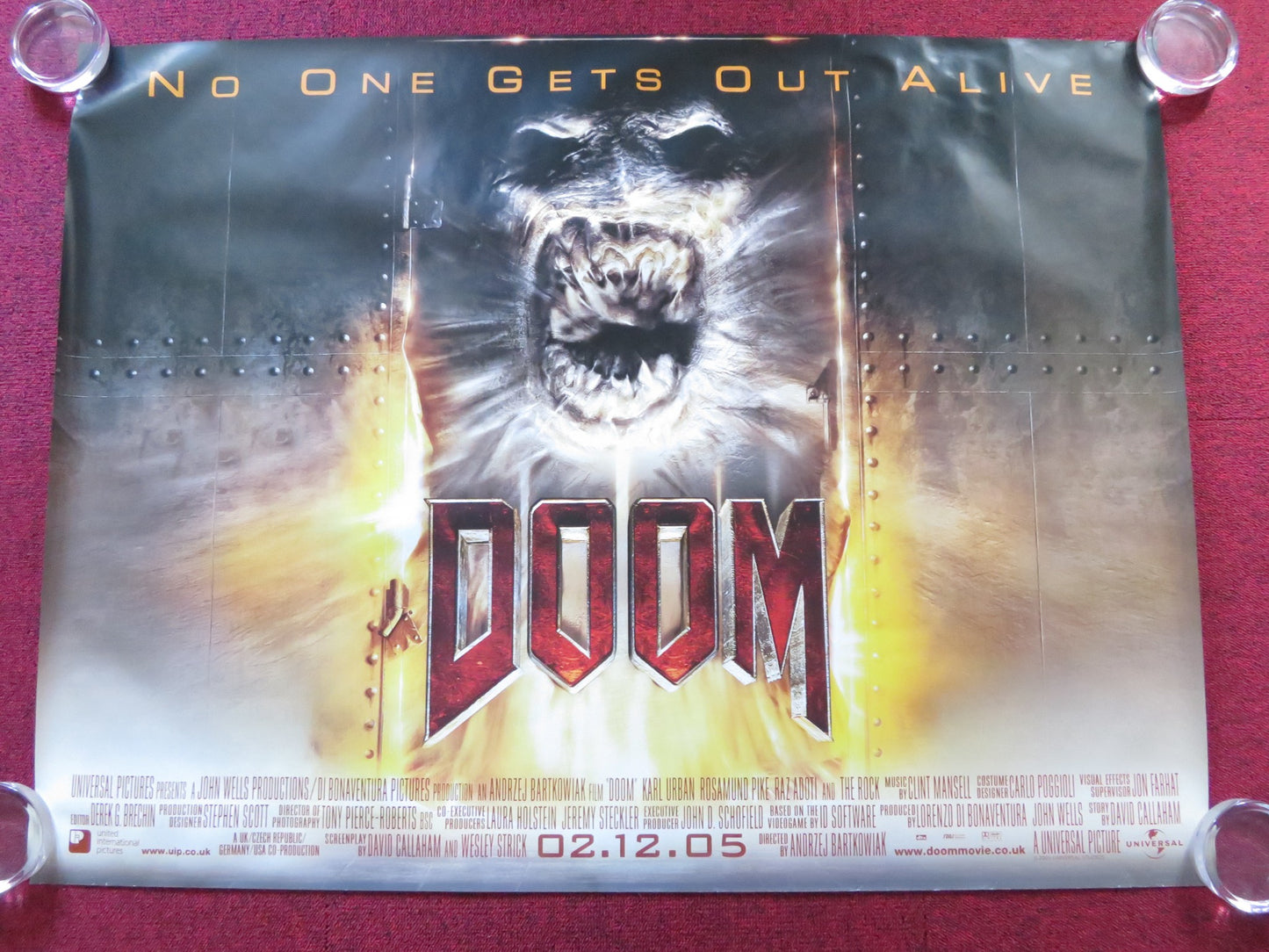 DOOM UK QUAD (30"x 40") ROLLED POSTER DWAYNE JOHNSON KARL URBAN 2005