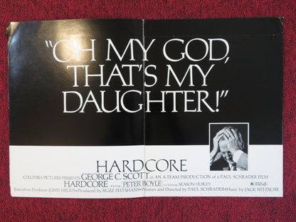 HARDCORE PRESSKIT COVER COLUMBIA PICTURES GEORGE C. SCOTT PETER BOYLE 1979