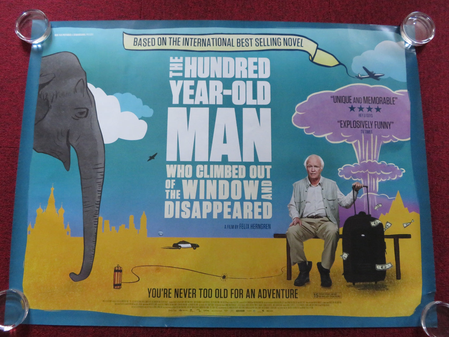 THE 100 YEAR-OLD MAN WHO CLIMBED OUT THE.. UK QUAD (30"x 40") ROLLED POSTER 2013