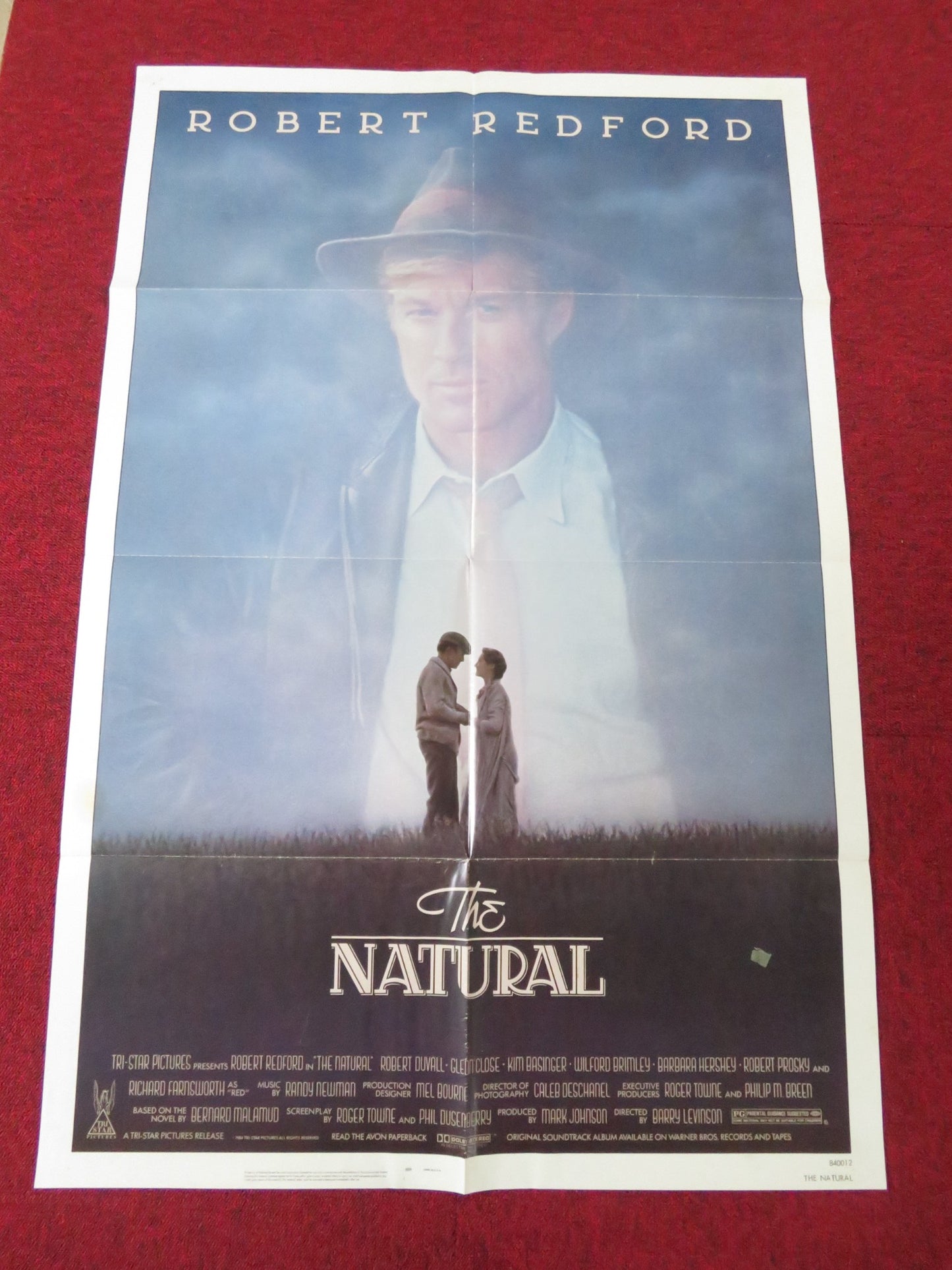 THE NATURAL FOLDED US ONE SHEET POSTER ROBERT REDFORD ROBERT DUVALL 1984