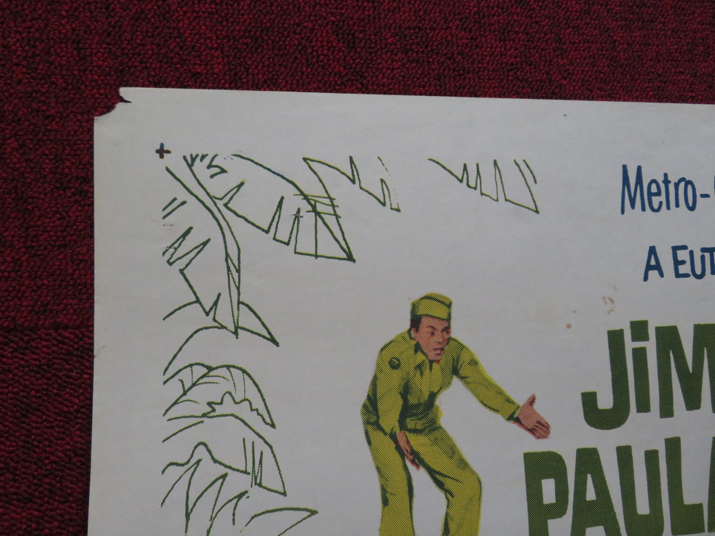 THE HORIZONTAL LIEUTENANT FOLDED US ONE SHEET POSTER JIM HUTTON P. PRENTISS 1962