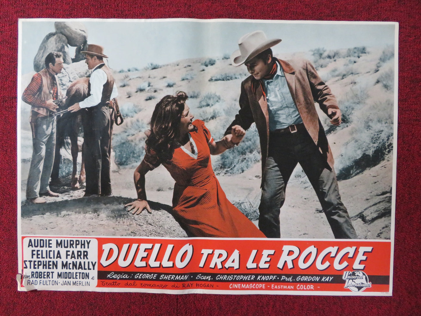 HELL BENT FOR LEATHER / DUELLO TRA LE ROCCE - C ITALIAN FOTOBUSTA POSTER 1969