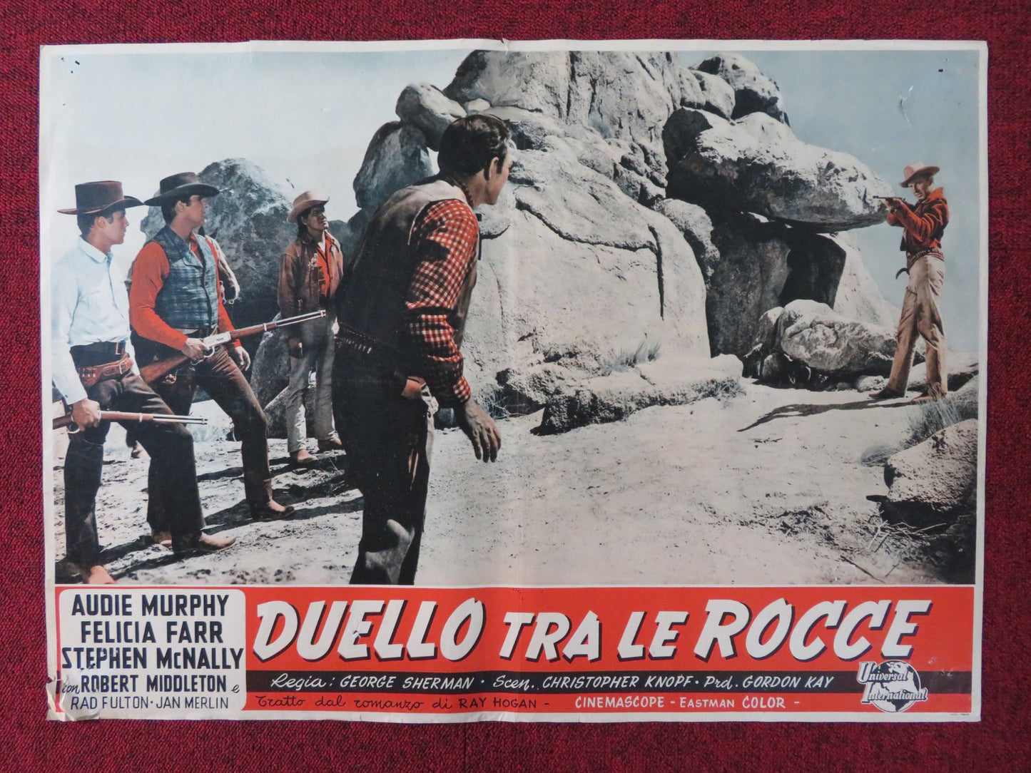 HELL BENT FOR LEATHER / DUELLO TRA LE ROCCE - D ITALIAN FOTOBUSTA POSTER 1969