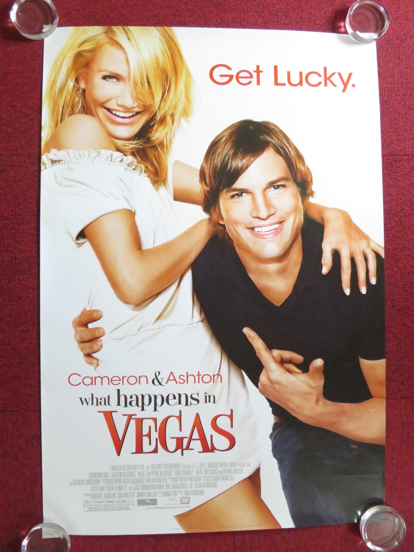 WHAT HAPPENS IN VEGAS  US ONE SHEET ROLLED POSTER CAMERON DIAZ A. KUTCHER 2008