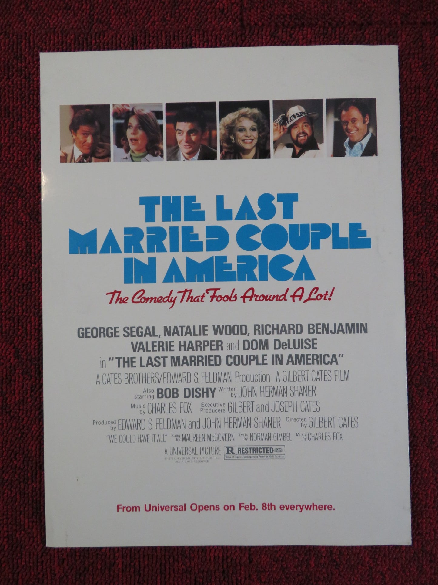 THE LAST MARRIED COUPLE IN AMERICA PRESSKIT COVER UNIVERSAL GEORGE SEGAL 1980