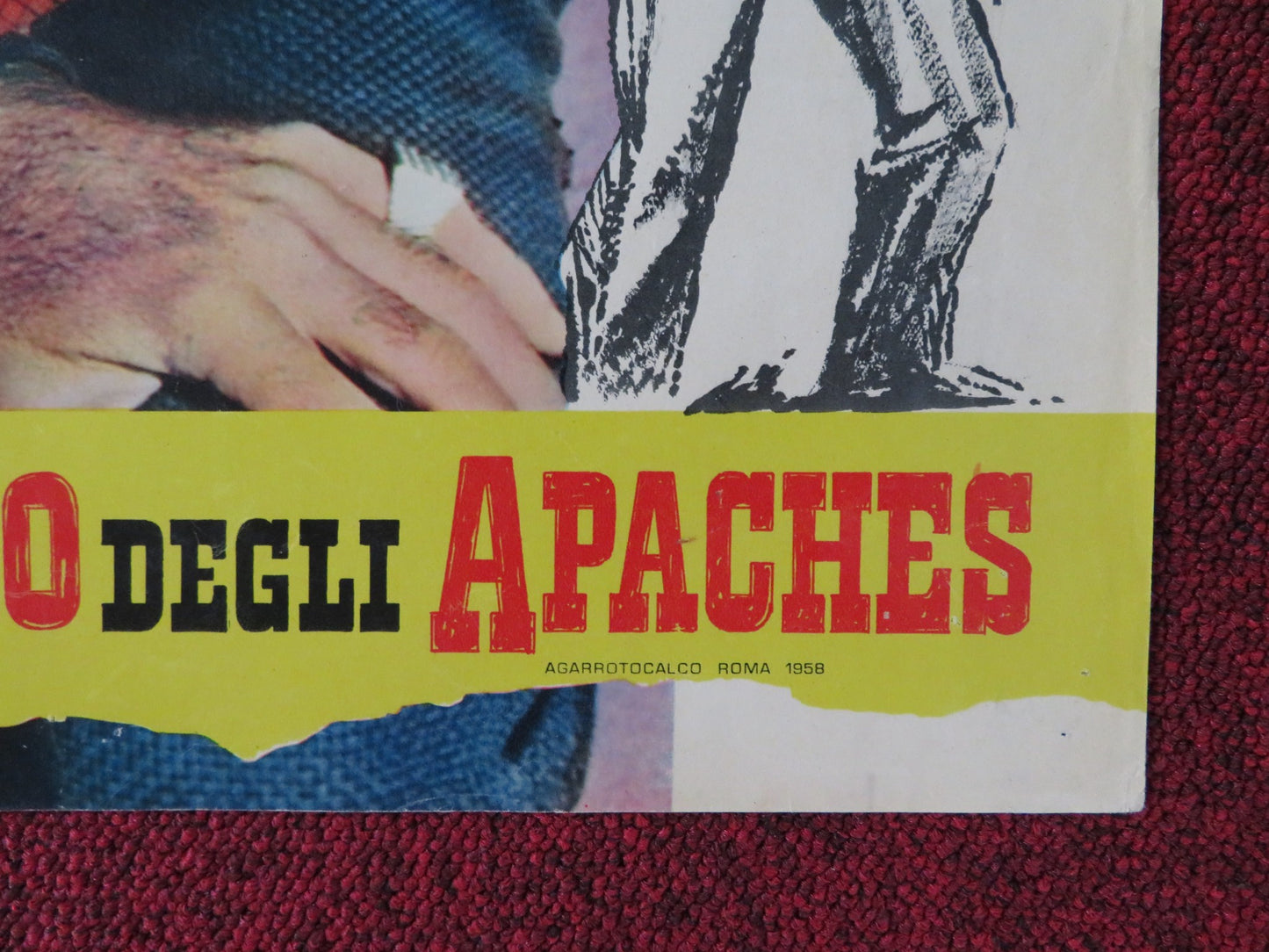 APACHE WAR SMOKE - B ITALIAN FOTOBUSTA POSTER GILBERT ROLAND GLENDA FARRELL 1958