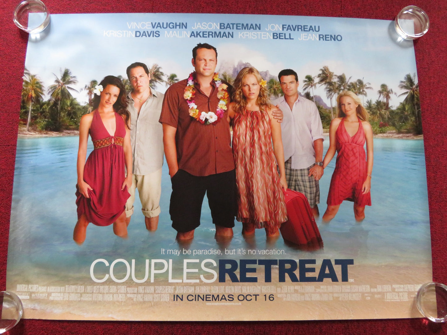 COUPLES RETREAT UK QUAD (30"x 40") ROLLED POSTER VINCE VAUGHN JASON BATEMAN 2009