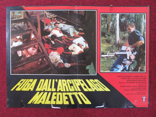 FUGA DALL'ARCIPELAGO MALEDETTO - A ITALIAN FOTOBUSTA POSTER DAVID WARBECK 1982