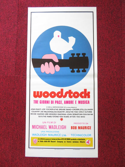 WOODSTOCK ITALIAN LOCANDINA POSTER JIMI HENDRIX THE WHO 1970