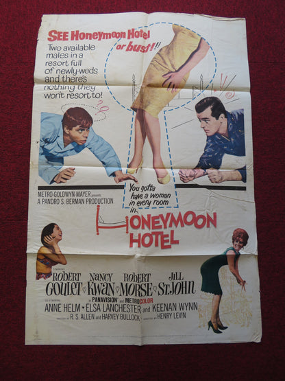 HONEYMOON HOTEL FOLDED US ONE SHEET POSTER ROBERT GOULET NANCY KWAN 1964