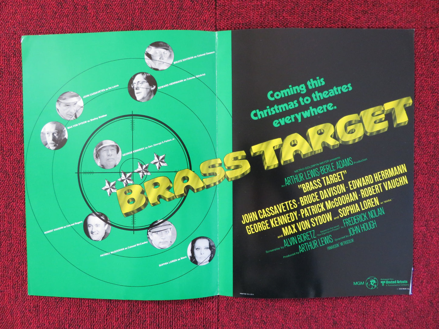 BRASS TARGET PRESSKIT COVER MGM SOPHIA LOREN JOHN CASSAVETES 1978