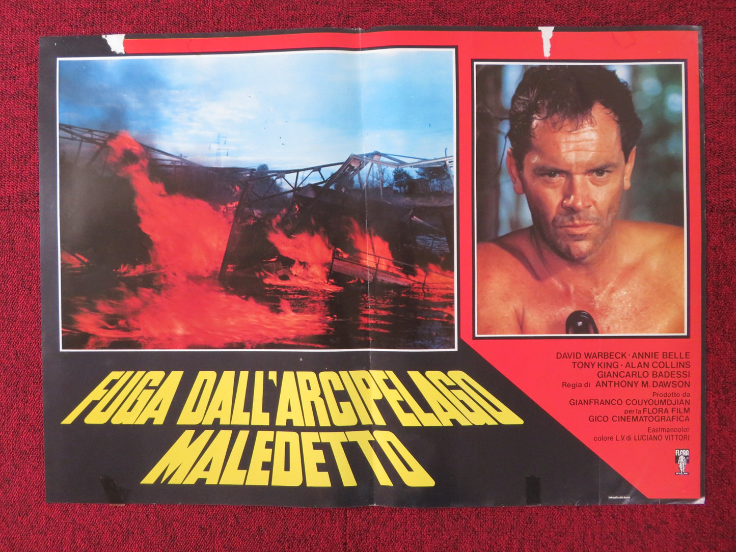 FUGA DALL'ARCIPELAGO MALEDETTO - B ITALIAN FOTOBUSTA POSTER DAVID WARBECK 1982