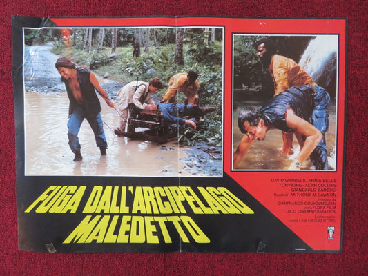 FUGA DALL'ARCIPELAGO MALEDETTO - C ITALIAN FOTOBUSTA POSTER DAVID WARBECK 1982