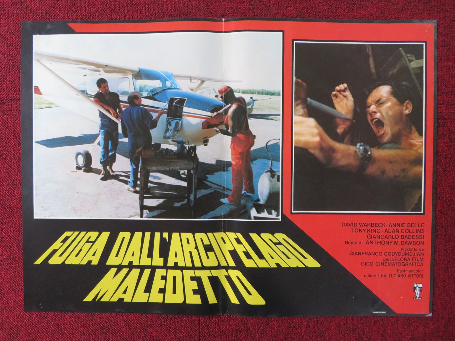 FUGA DALL'ARCIPELAGO MALEDETTO - D ITALIAN FOTOBUSTA POSTER DAVID WARBECK 1982