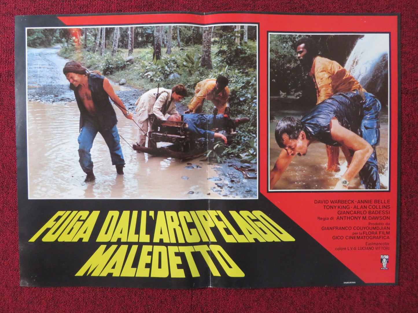 FUGA DALL'ARCIPELAGO MALEDETTO - E ITALIAN FOTOBUSTA POSTER DAVID WARBECK 1982