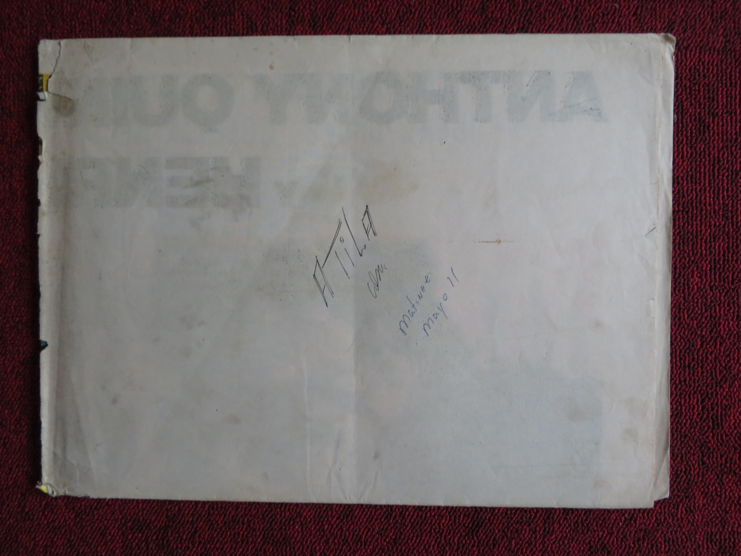 ATTILA FOLDED ARGENTINA ONE SHEET POSTER ANTHONY QUINN SOPHIA LOREN 1954