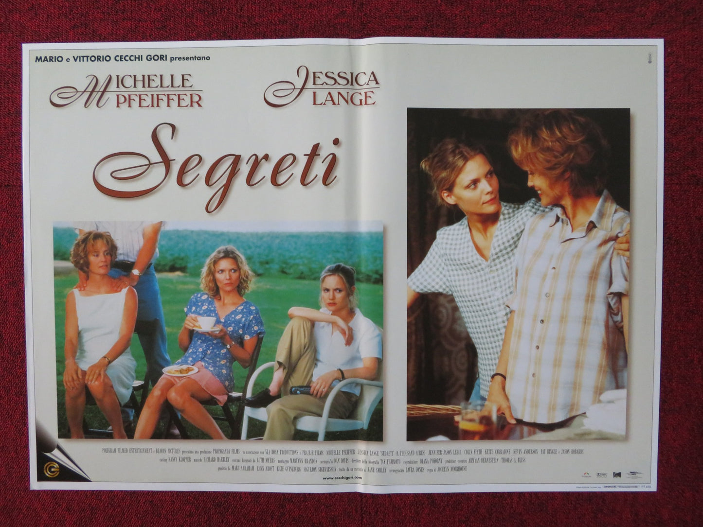 SEGRETI - A ITALIAN FOTOBUSTA POSTER MICHELLE PFEIFFER JESSICA LANGE 1997