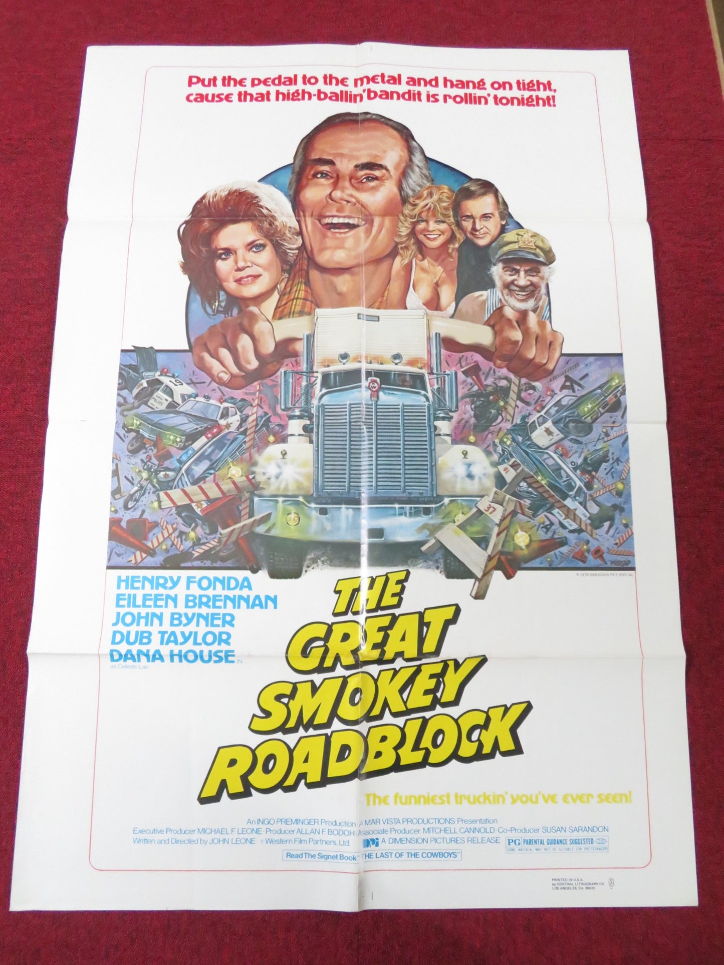 THE GREAT SMOKEY ROADBLOCK FOLDED US ONE SHEET POSTER HENRY FONDA 1977