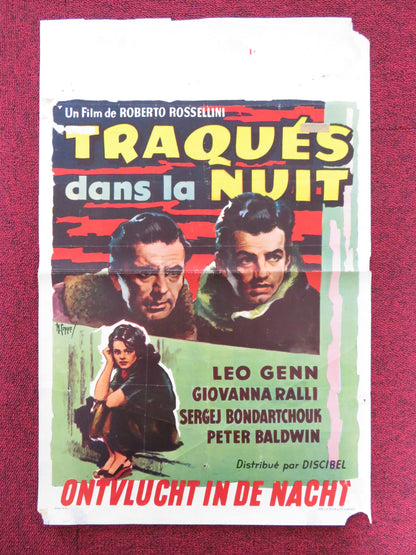 ESCAPE BY NIGHT BELGIUM POSTER LEO GENN GIOVANNA RALLI 1960