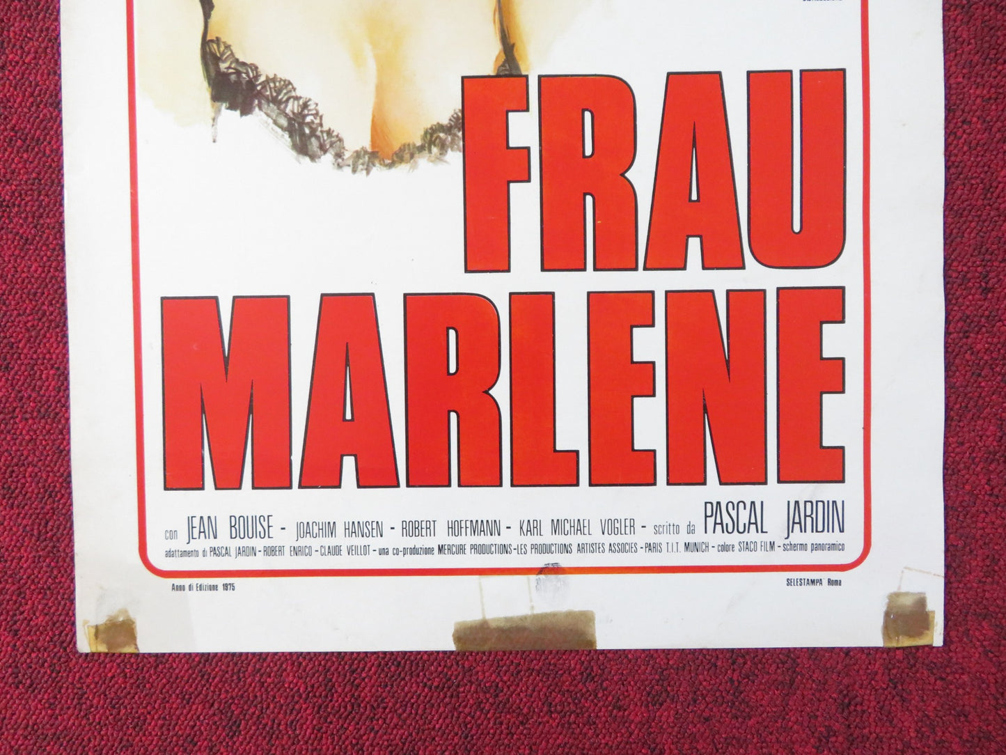 FRAU MARLENE ITALIAN LOCANDINA POSTER PHILIPPE NOIRET ROMY SCHNEIDER 1975