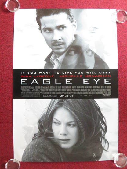 EAGLE EYE US ONE SHEET ROLLED POSTER SHIA LABEOUF MICHELLE MONAGHAN 2008