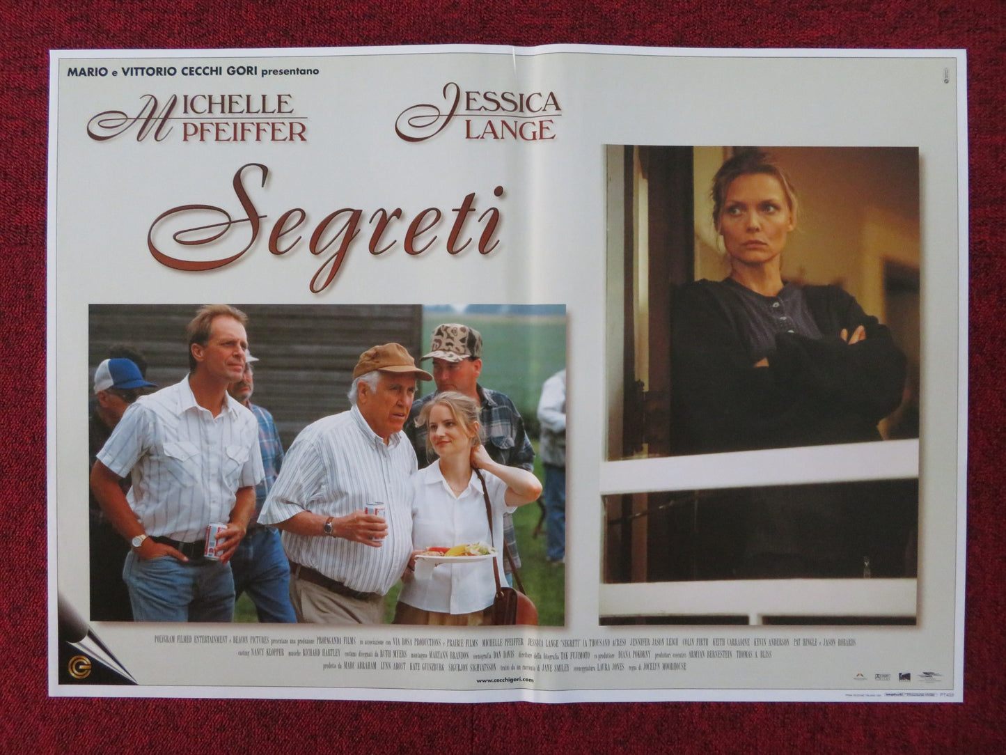 SEGRETI - D ITALIAN FOTOBUSTA POSTER MICHELLE PFEIFFER JESSICA LANGE 1997