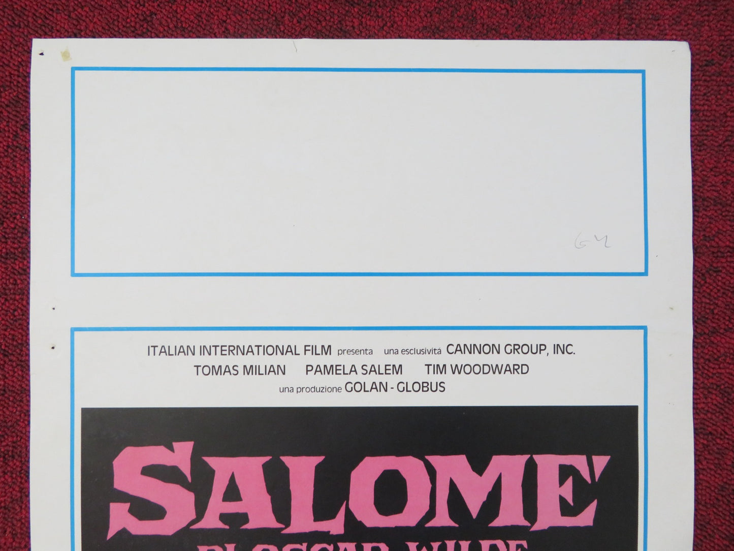 SALOME ITALIAN LOCANDINA POSTER CANNON TOMAS MILIAN 1986