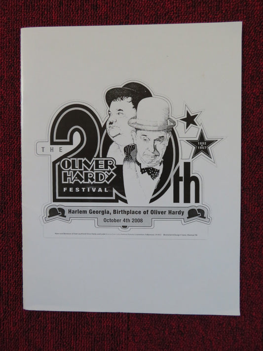 THE OLIVER HARDY 20TH FESTIVAL US PROGRAM LAUREL AND HARDY 2008