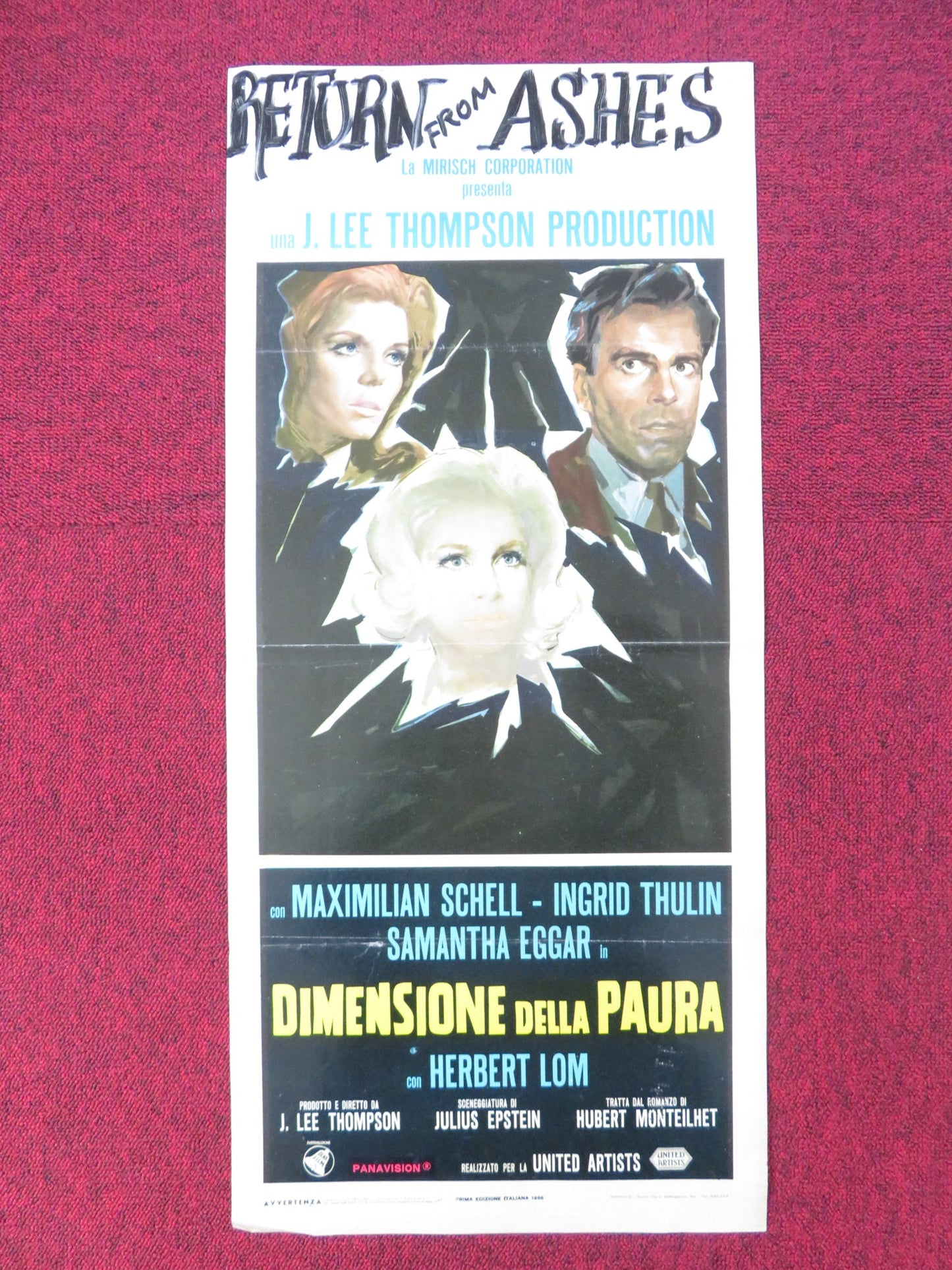 RETURN FROM THE ASHES ITALIAN LOCANDINA POSTER MAXIMILIAN SCHELL I. THULIN 1965