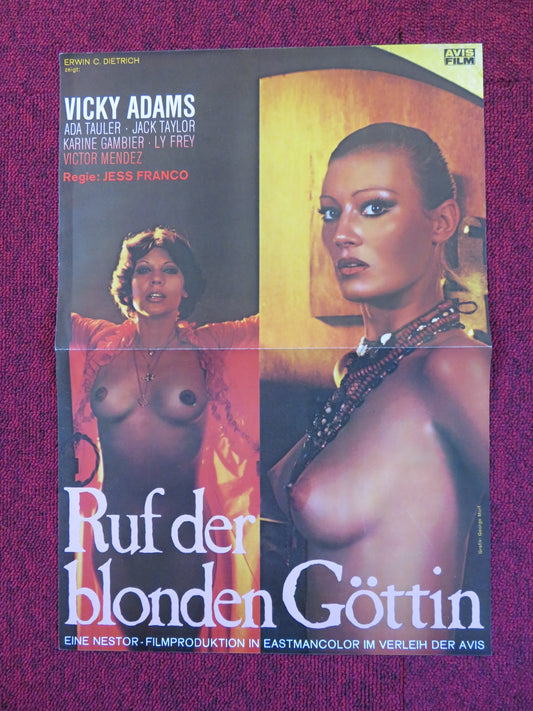 RUF DER BLONDEN GOTTIN / VOODOO PASSION GERMAN PRESS SHEET VICKY ADAMS 1977