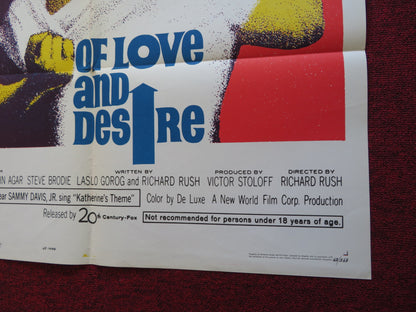 OF LOVE AND DESIRE FOLDED US ONE SHEET POSTER MERLE OBERON STEVE COCHRAN 1963