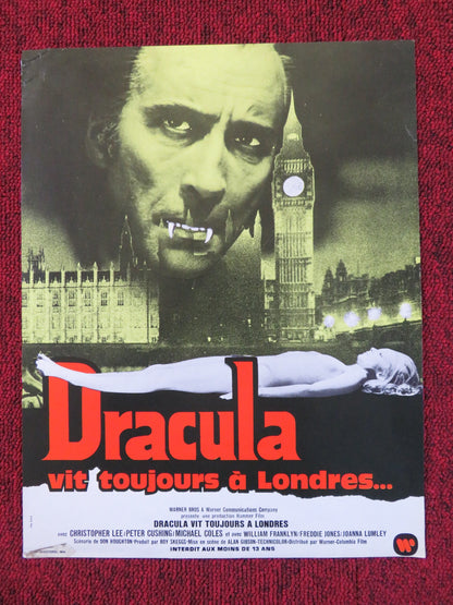 THE SATANIC RITES OF DRACULA FRENCH PRESS SHEET HAMMER CHRISTOPHER LEE 1973