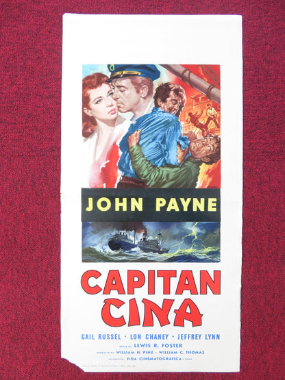 CAPITAN CINA / CAPTAIN CHINA ITALIAN LOCANDINA POSTER JOHN PAYNE G. RUSSELL 1950