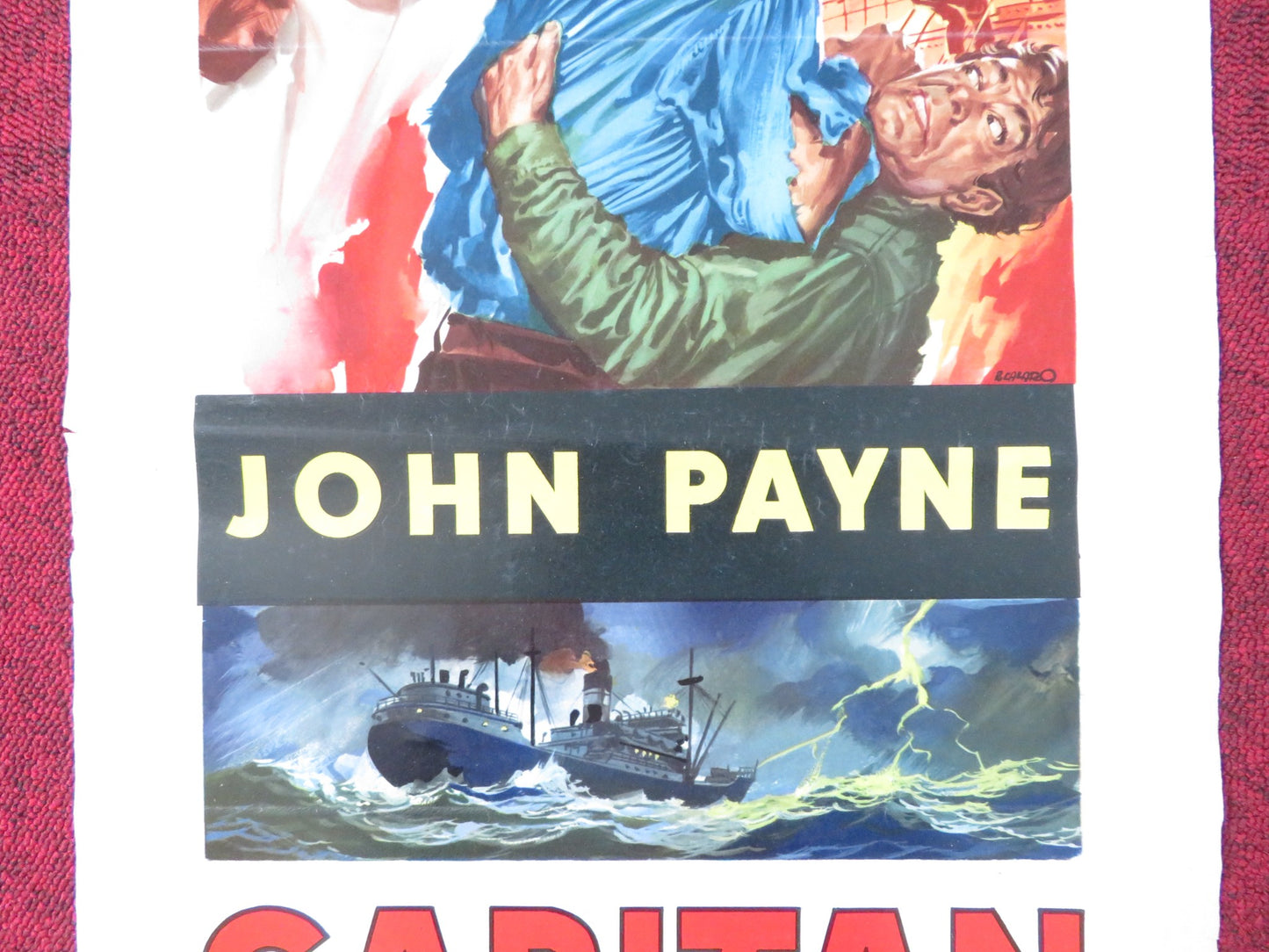 CAPITAN CINA / CAPTAIN CHINA ITALIAN LOCANDINA POSTER JOHN PAYNE G. RUSSELL 1950