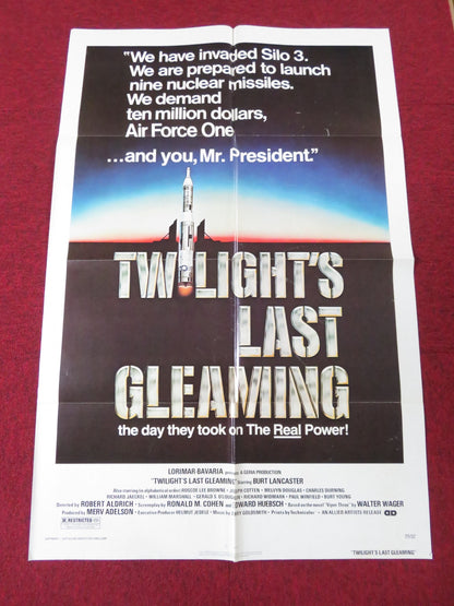 TWILIGHT'S LAST GLEAMING - B FOLDED US ONE SHEET POSTER BURT LANCASTER 1977