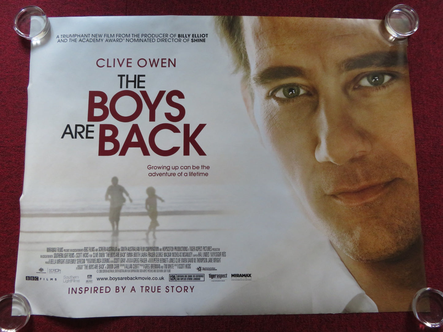 THE BOYS ARE BACK UK QUAD (30"x 40") ROLLED POSTER CLIVE OWEN EMMA BOOTH 2009