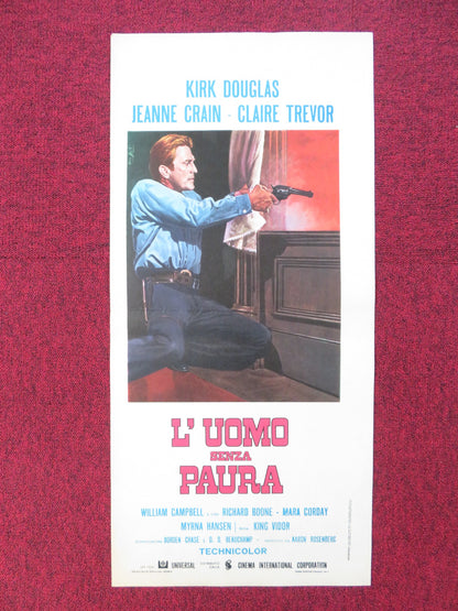 MAN WITHOUT A STAR ITALIAN LOCANDINA POSTER KIRK DOUGLAS JEANNE CRAIN 1955