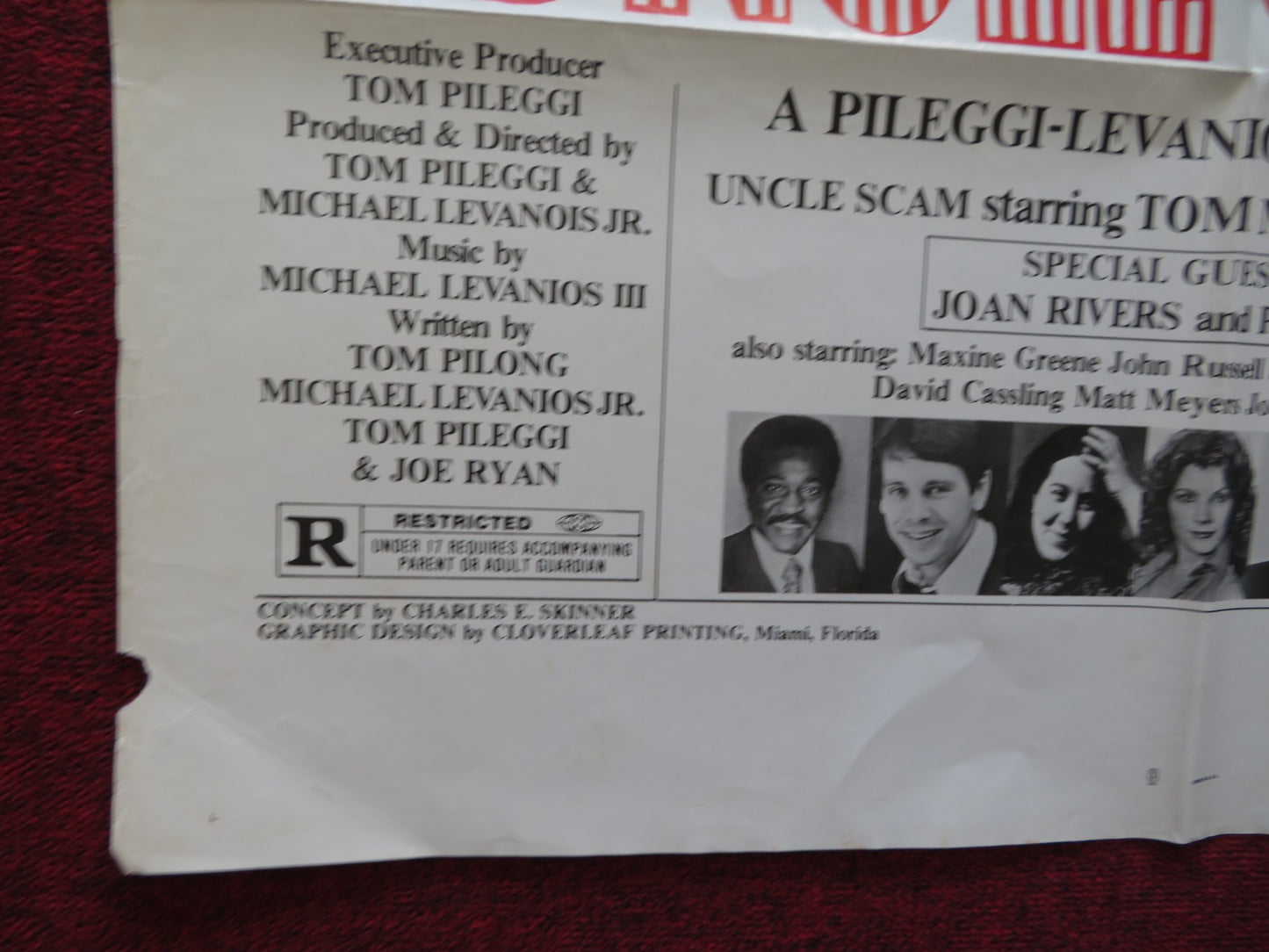 UNCLE SCAM FOLDED US ONE SHEET POSTER TOM MCCARTHY JOAN RIVERS 1981