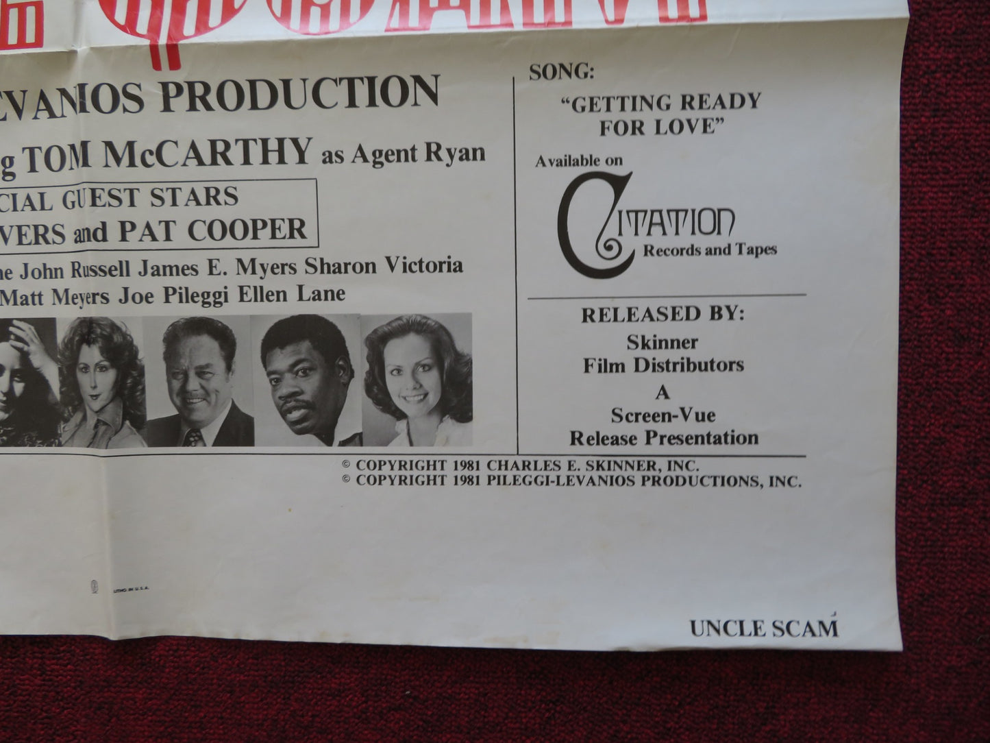 UNCLE SCAM FOLDED US ONE SHEET POSTER TOM MCCARTHY JOAN RIVERS 1981