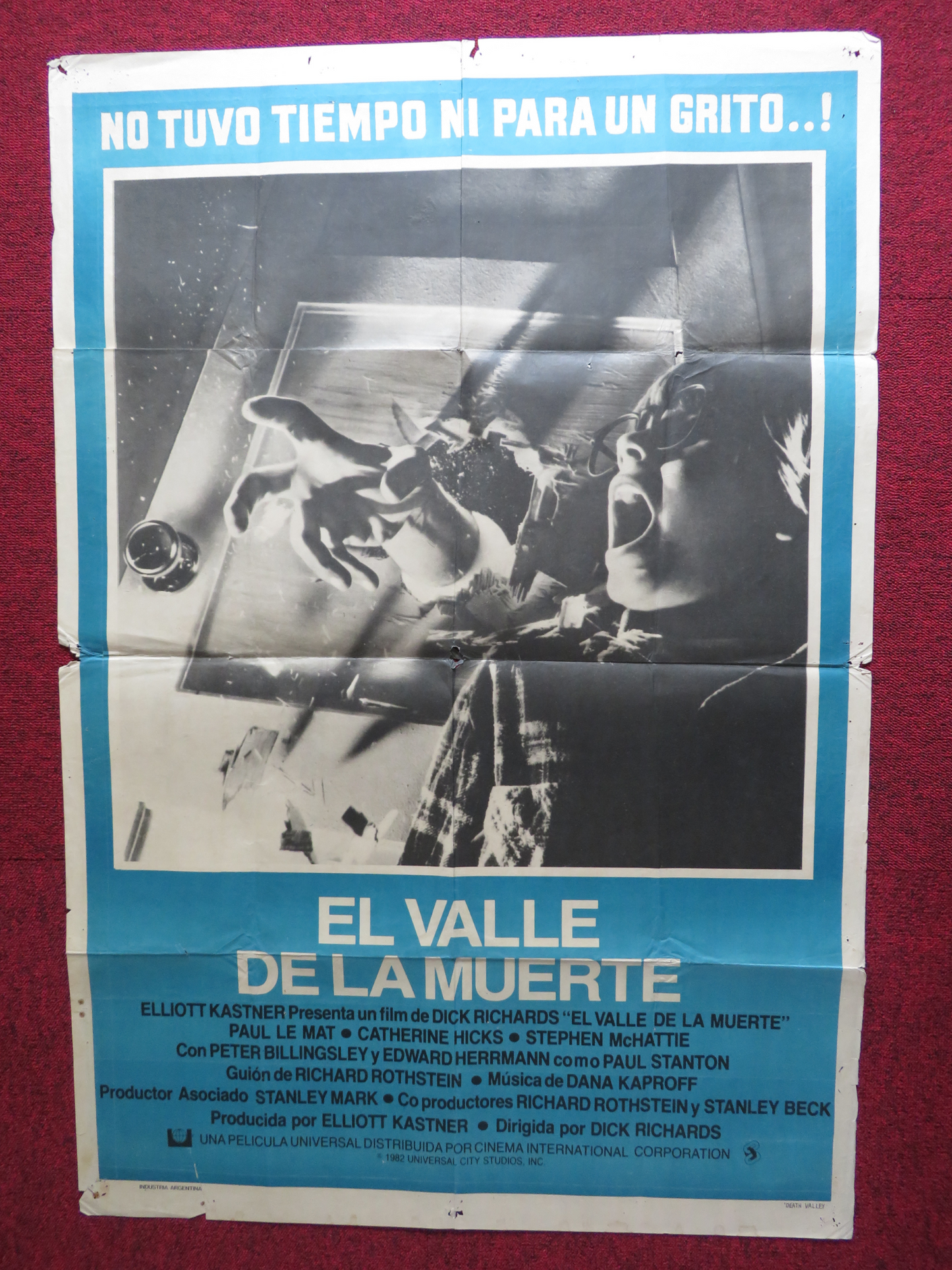 DEATH VALLEY FOLDED ARGENTINA ONE SHEET POSTER PAUL LE MAT CATHERINE HICKS 1982