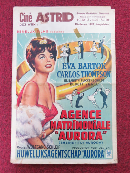 MARRIAGE BUREAU AURORA BELGIUM POSTER EVA BARTOK CARLOS THOMPSON 1962