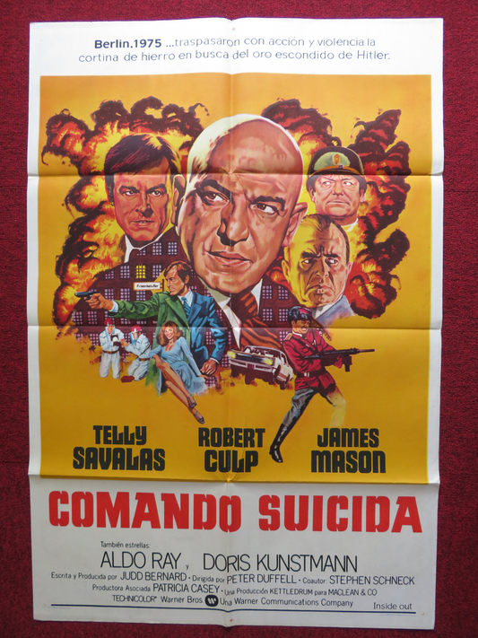 INSIDE OUT FOLDED ARGENTINA ONE SHEET POSTER TELLY SAVALAS JAMES MASON 1975